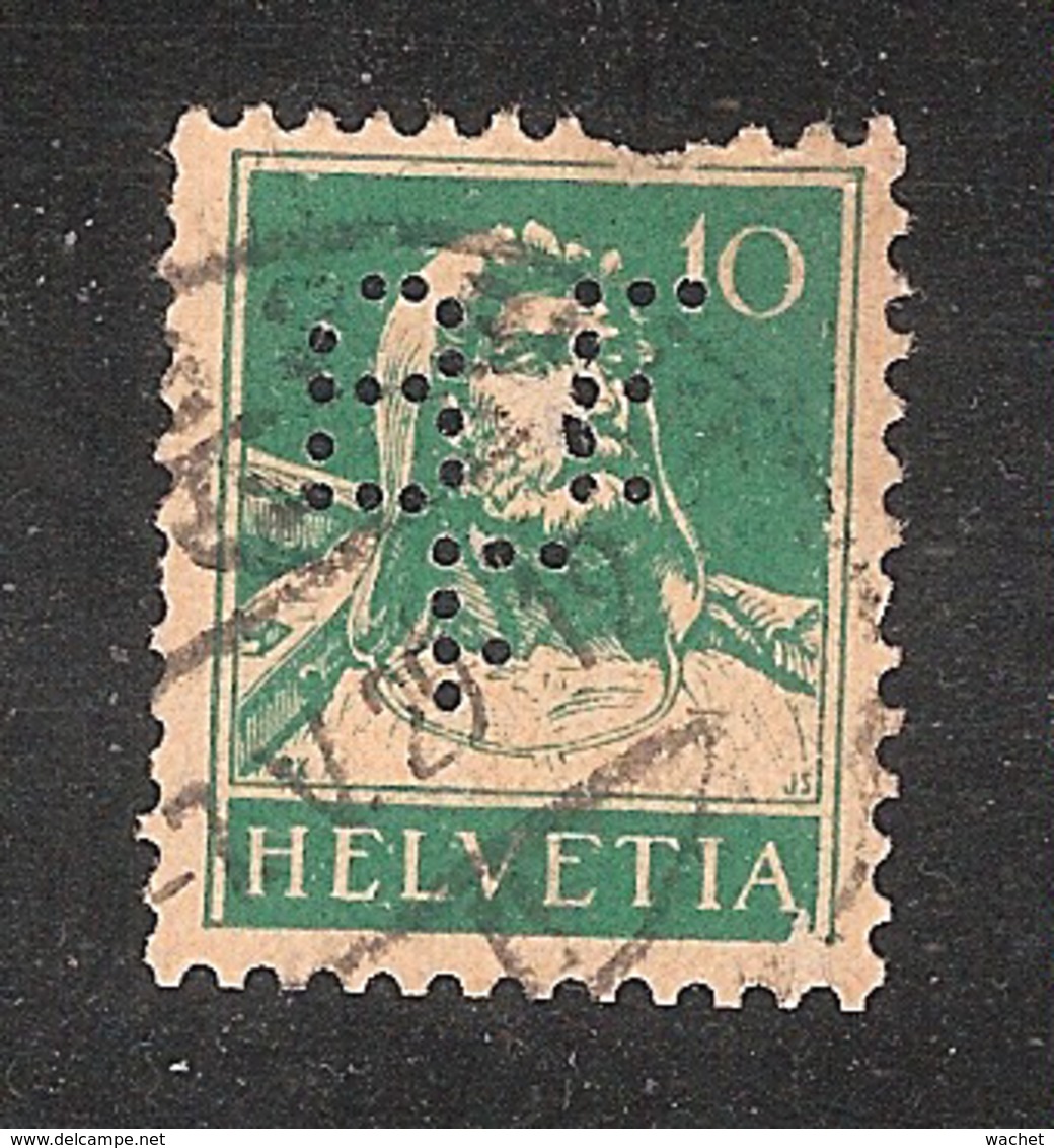 Perfin/perforé/lochung Switzerland No YT200 1930 William Tell   BE  F  Banque De L'Etat De Fribourg - Perfins