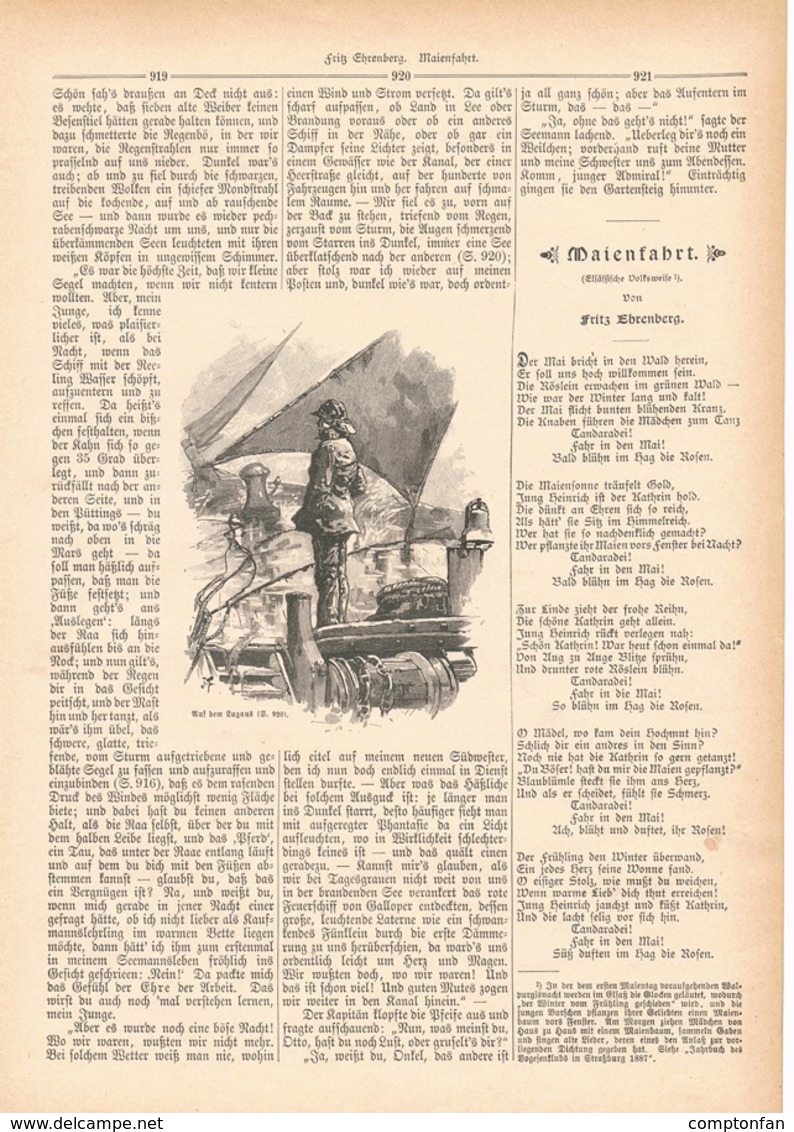 041 In Der Nordsee Artikel Mit 4 Bildern Von 1888 !! - Autres & Non Classés