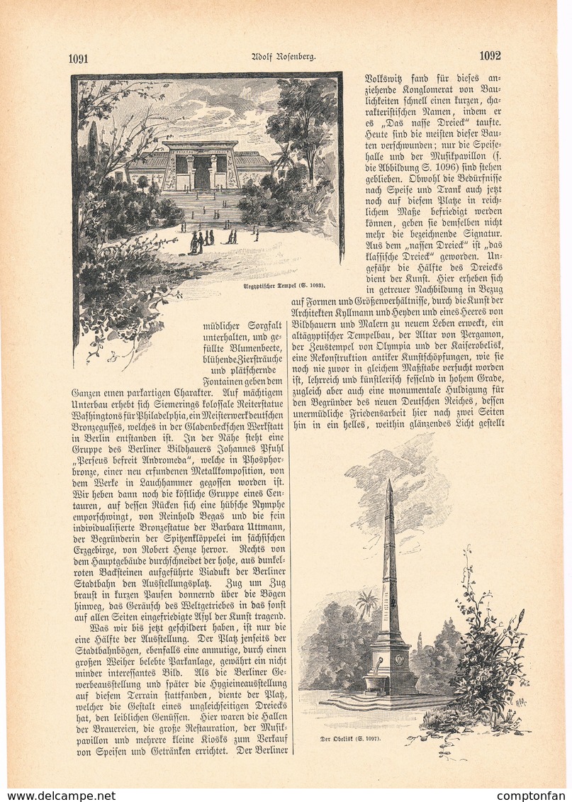 A102 105 - Kunstausstellung In Berlin 1 Artikel Ca.10 Bildern Von 1886 !! - Pintura & Escultura