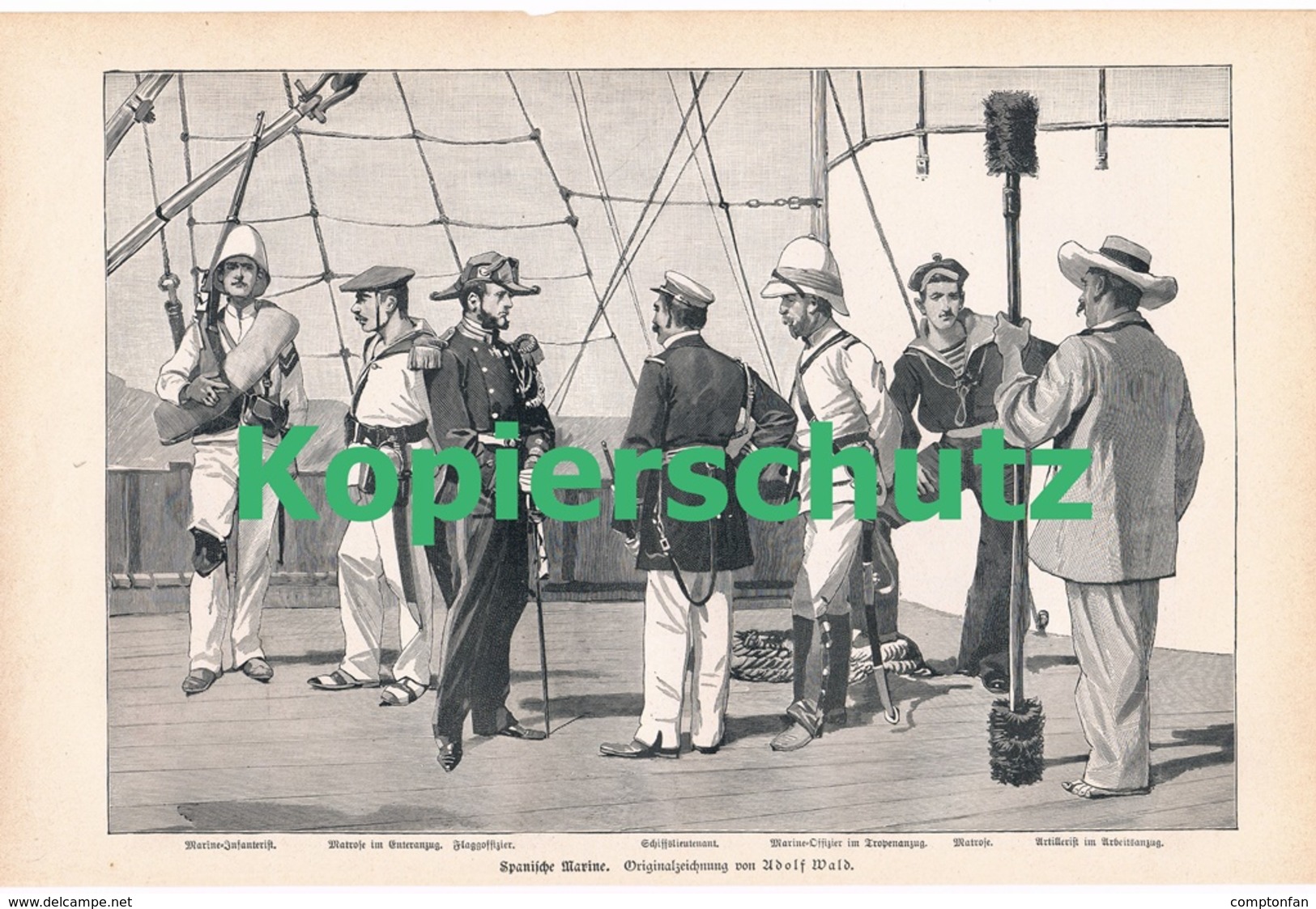 a102 197 Heer und Flotten Spanien und USA 1 Artikel mit 4 Bildern von 1897 !!