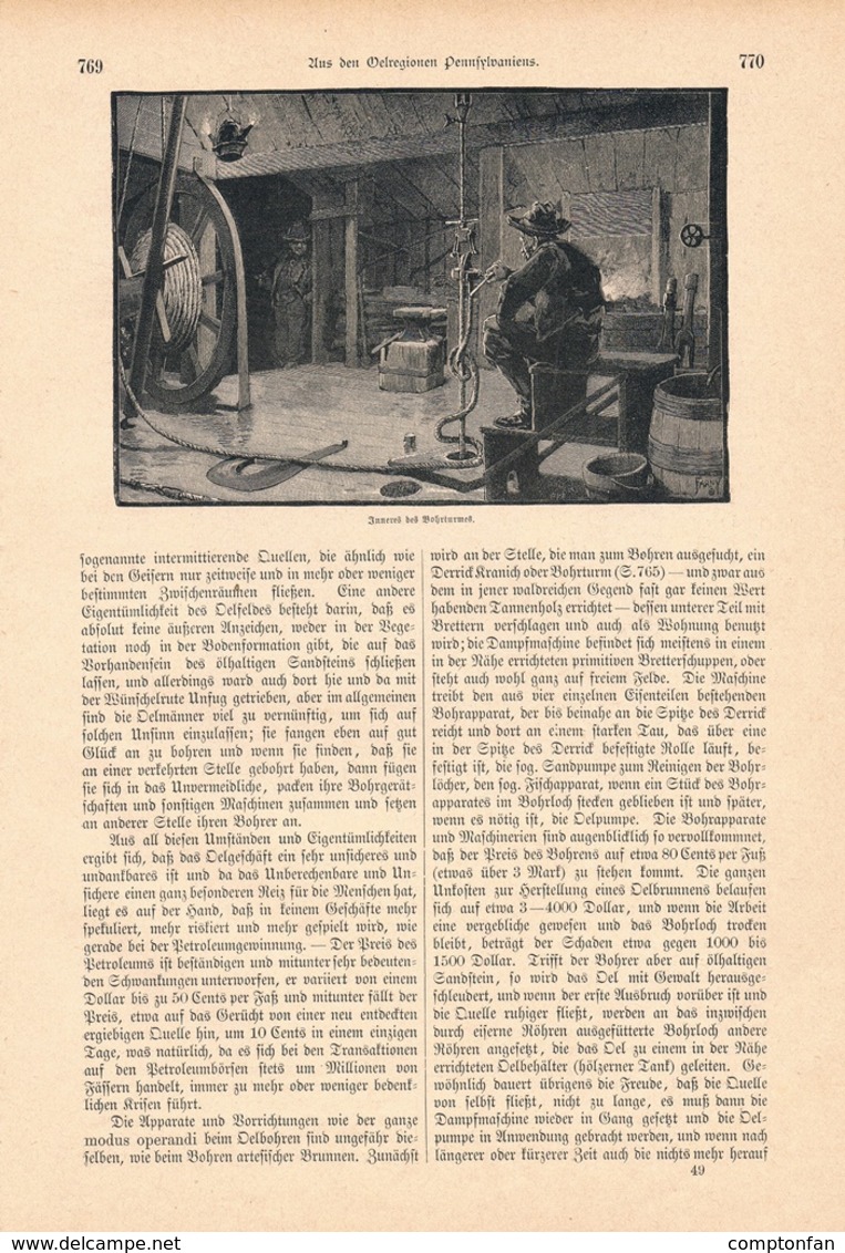 203 Ölregion Pennsylvanien Amerika 1 Artikel Mit 11 Bildern Von 1886 !! - Autres & Non Classés