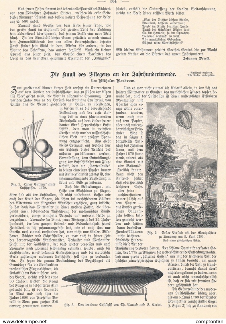 A102 233 Henson Fliegen An Der Jahrhundertwende 1 Artikel Mit 7 Bildern Von 1899 !! - Andere & Zonder Classificatie