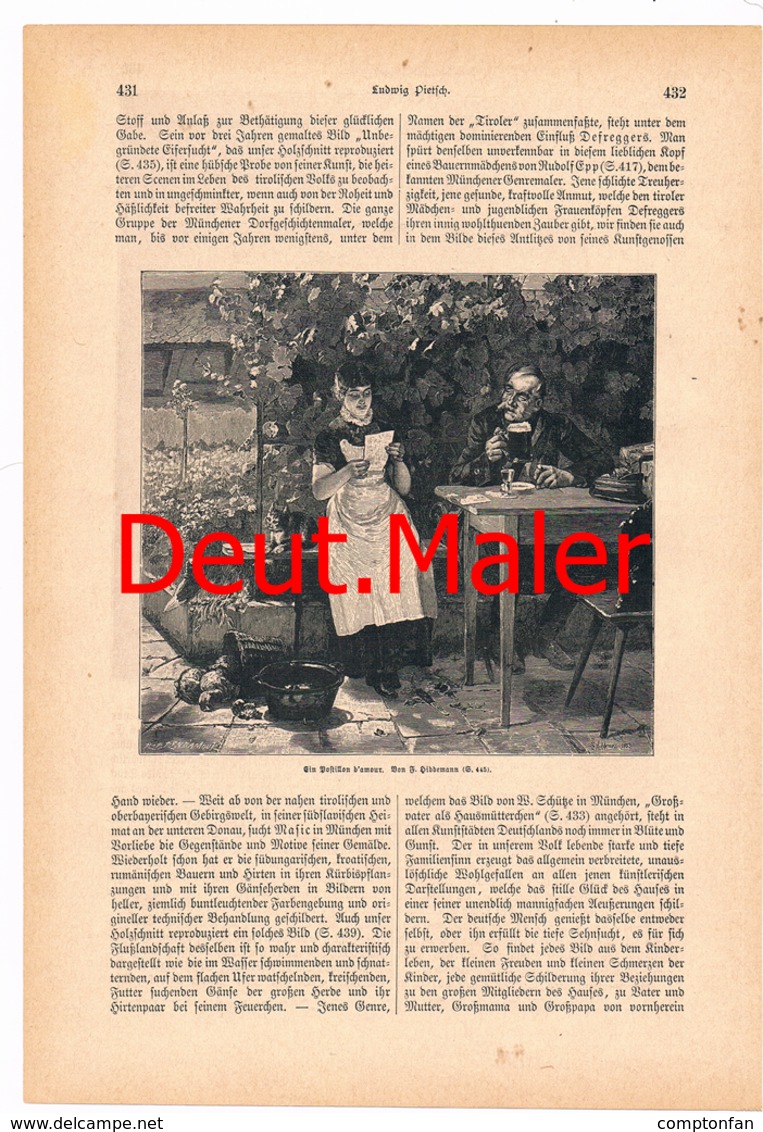 a102 253 Aus deutschen Malerateliers Artikel mit 17 Bildern von 1886 !!