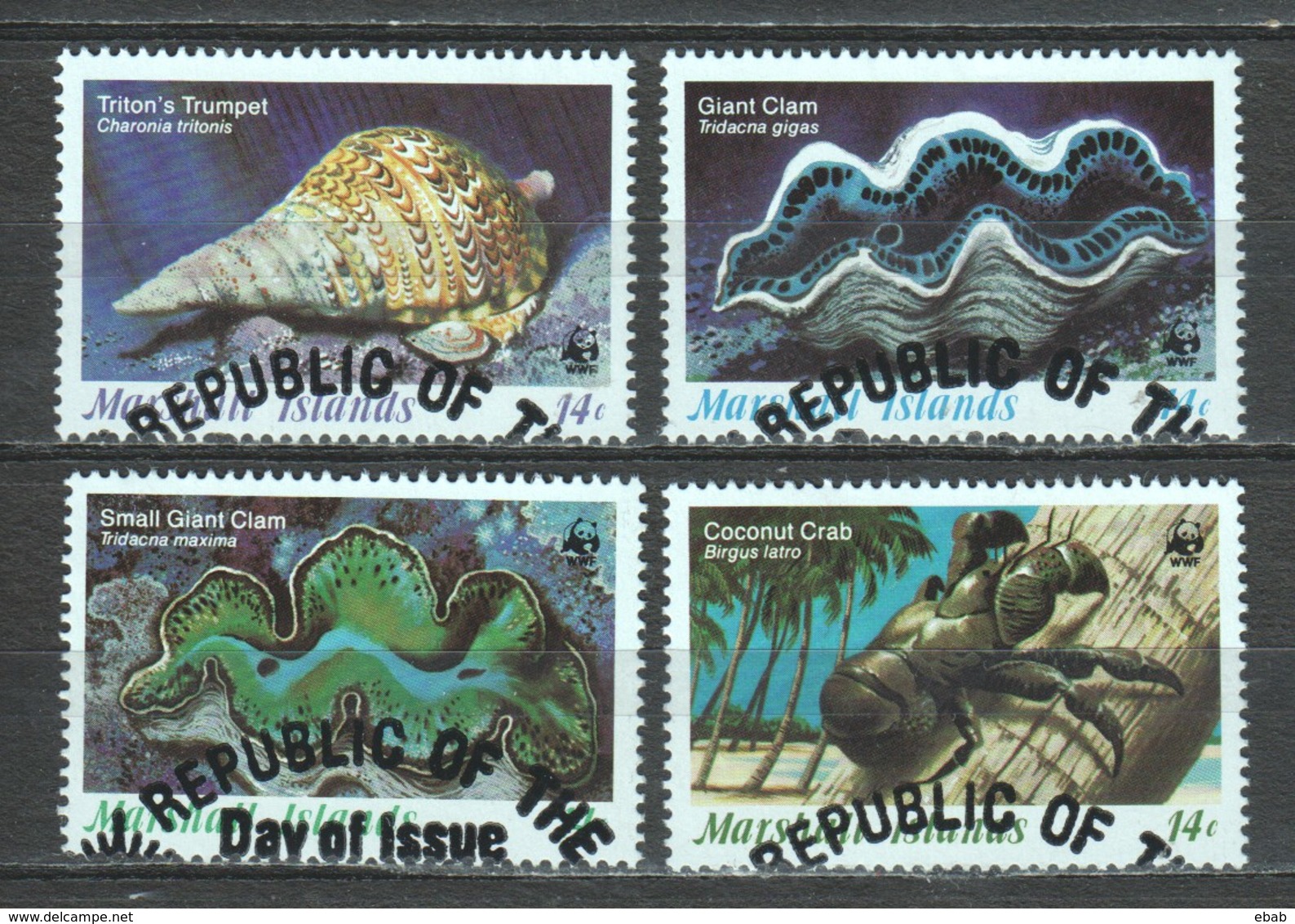 Marshall Islands 1986 Mi 73-76 WWF SEALIFE - Oblitérés