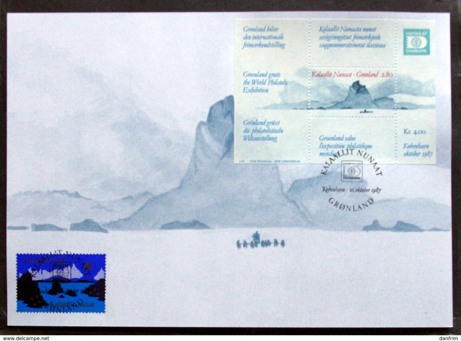 Greenland 1987     MiNr.178 Block 2    CARDS Frimærker I Forum 16-10-1987  ( Lot 6631) - Brieven En Documenten