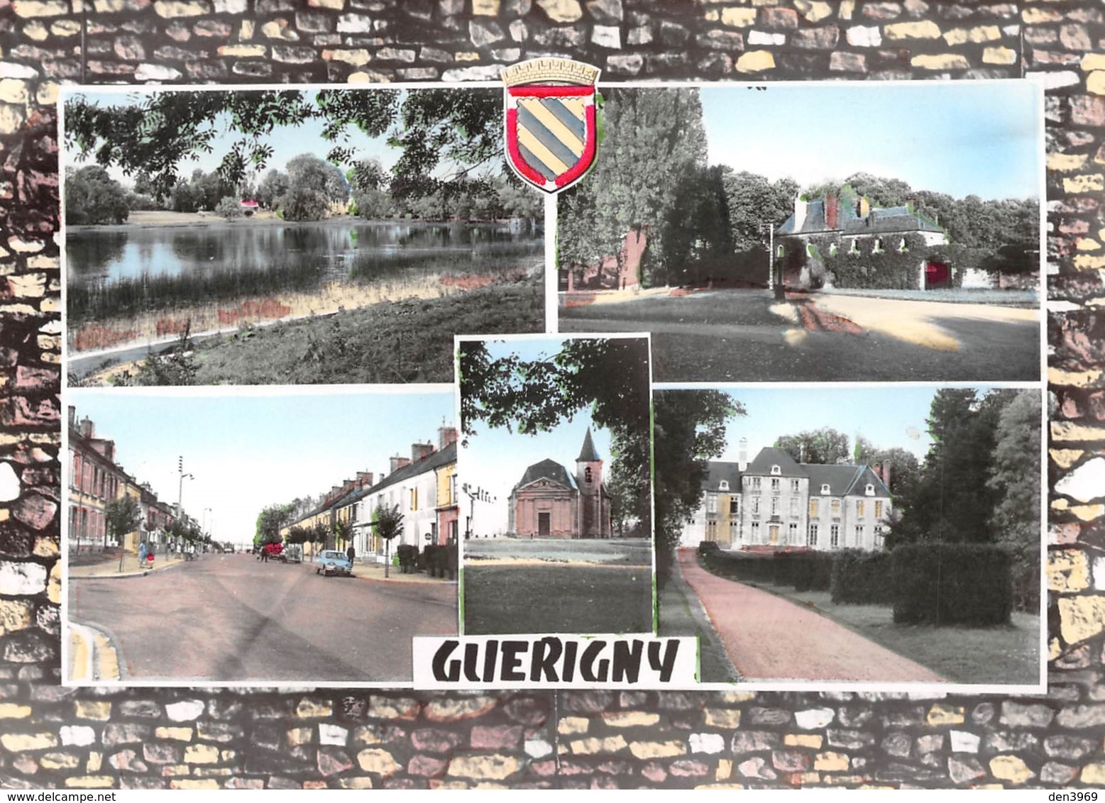 Guerigny - Etang Et Château De Bizy - Place De La Liberté - Grande Rue - Blason Robert Louis - Flamme Nevers - Guerigny