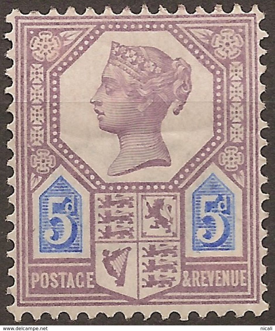 GB 1897 5d QV SG 207a HM #ARP144 - Unused Stamps