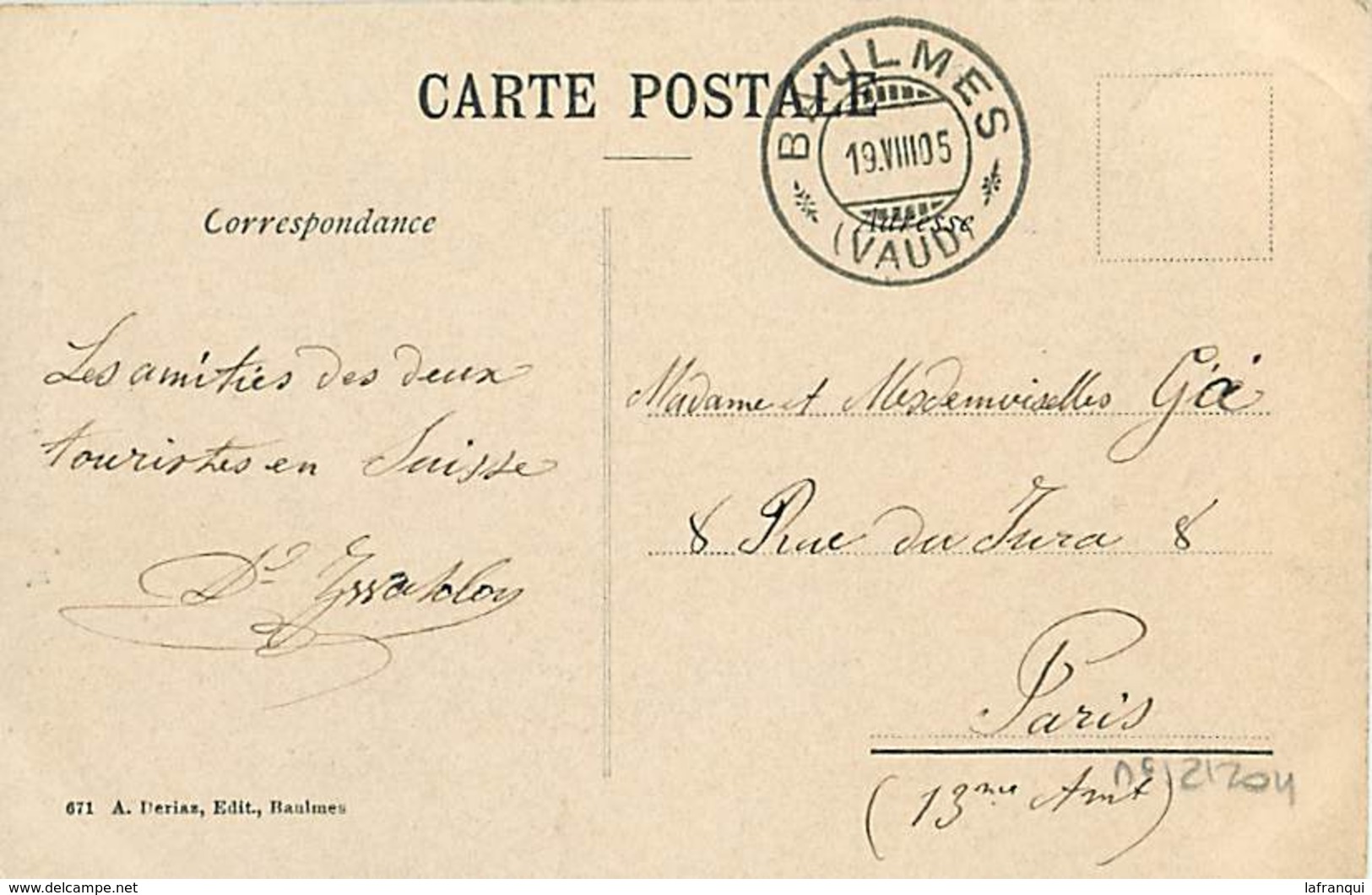 Suisse - Ref D699- Hotel De Ville De Baulmes   - Carte Bon Etat - - Baulmes