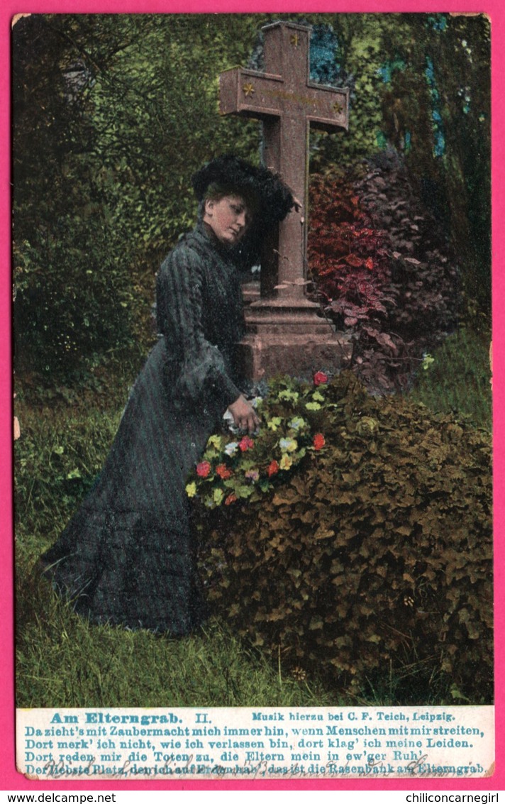 Leipzig - Am Elterngrab. II - Muzik Hierzu Bei C.F. Teich - 1904 - Oblit. LUCHOW * - Funeral