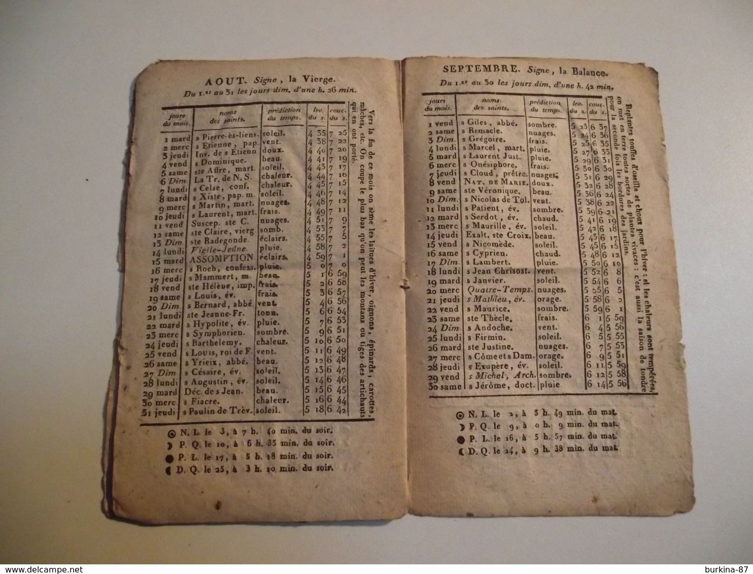 CALENDRIER , An De Grace, 1826, LIMOGES - Petit Format : ...-1900