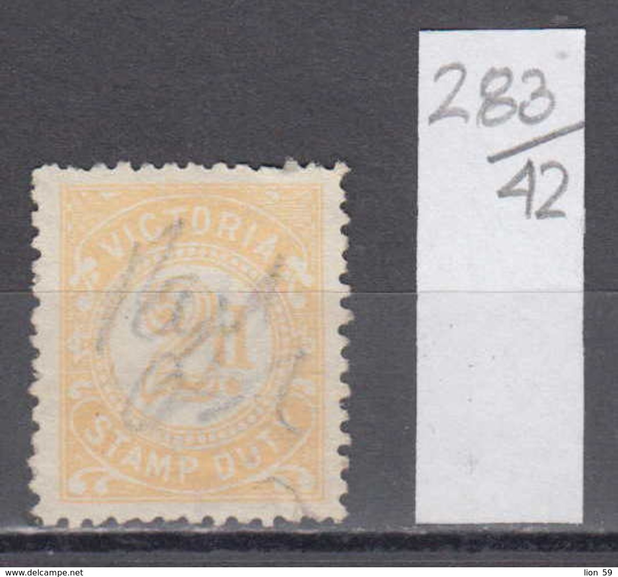 42K283 / Victoria Stamp Duty 2d. - 1915 ,  Revenue Fiscaux Steuermarken , Australia Australie Australien - Fiscales