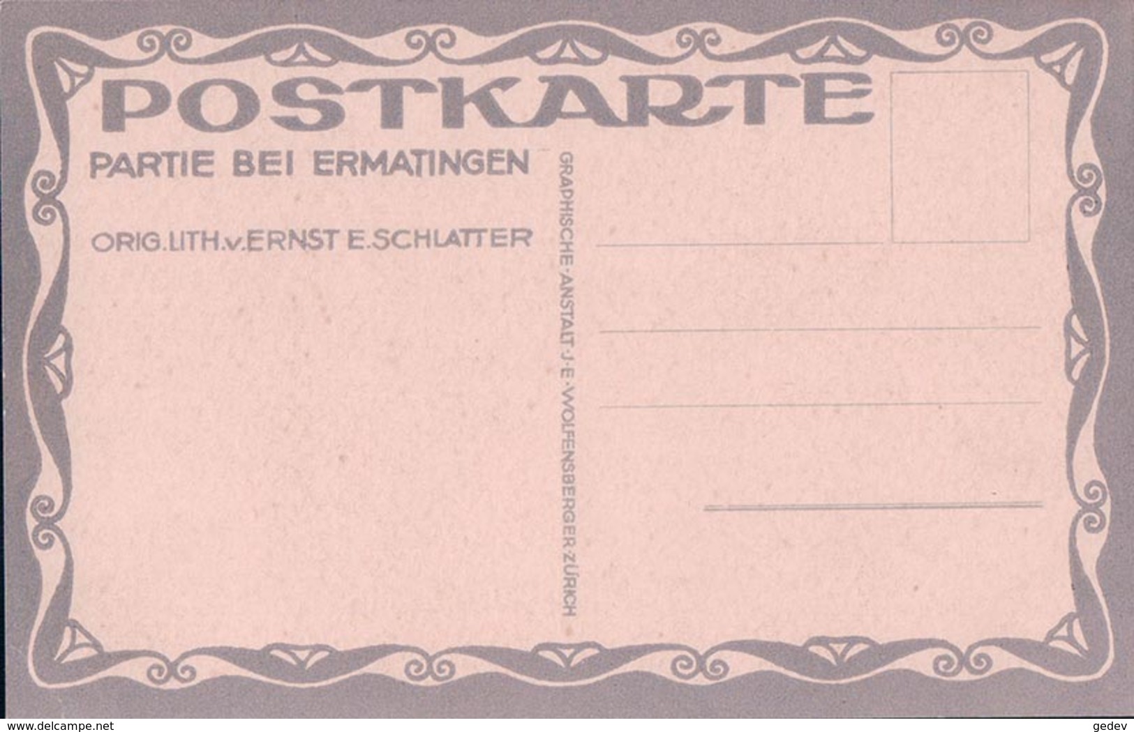 Ermatingen TG, Illustrateur Ernest Schlatter, Litho (338) - Ermatingen