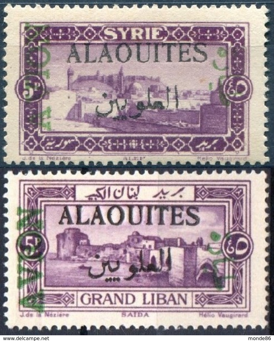 Alaouites  PA  N° 7-7a *...sur "Grand Liban"...TB - Nuevos