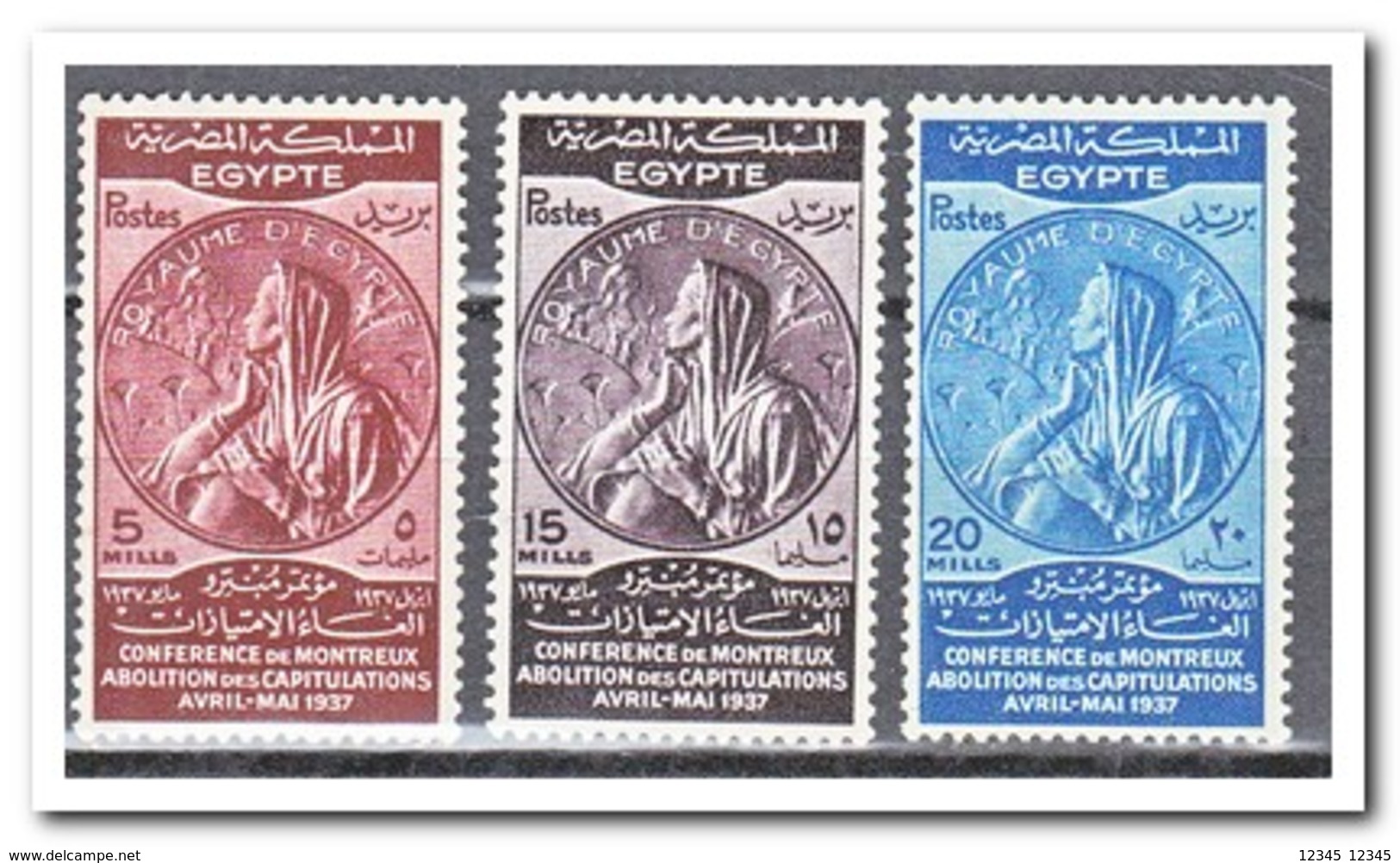 Egypte 1937, Plakker, MH, Medal, Lifting Of Surrenders As A Result Of The Montreux Treaties - Neufs