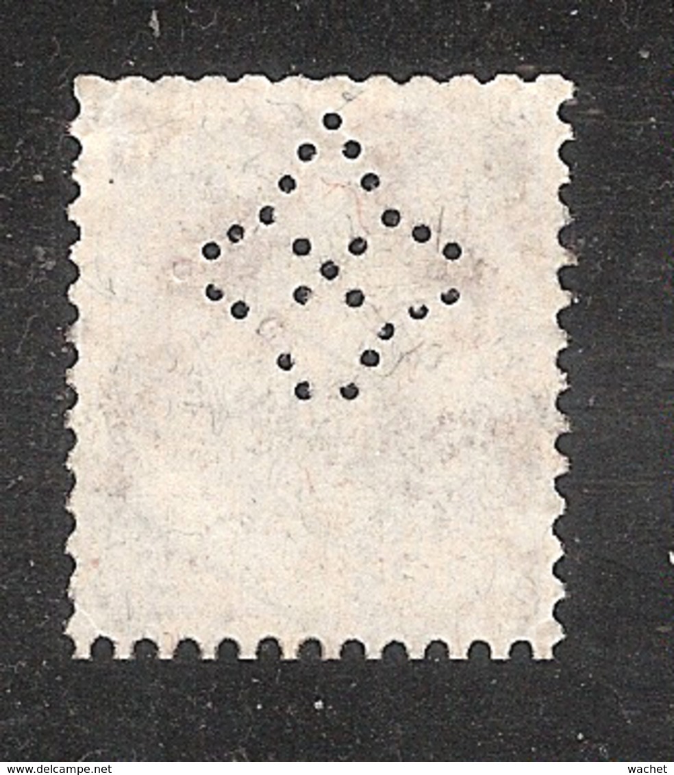 Perfin/perforé/lochung Switzerland Mi101 1908 Hélvetie Assise Avec épée   Quadrangle Star Union De Banques Suisse Genève - Perforadas