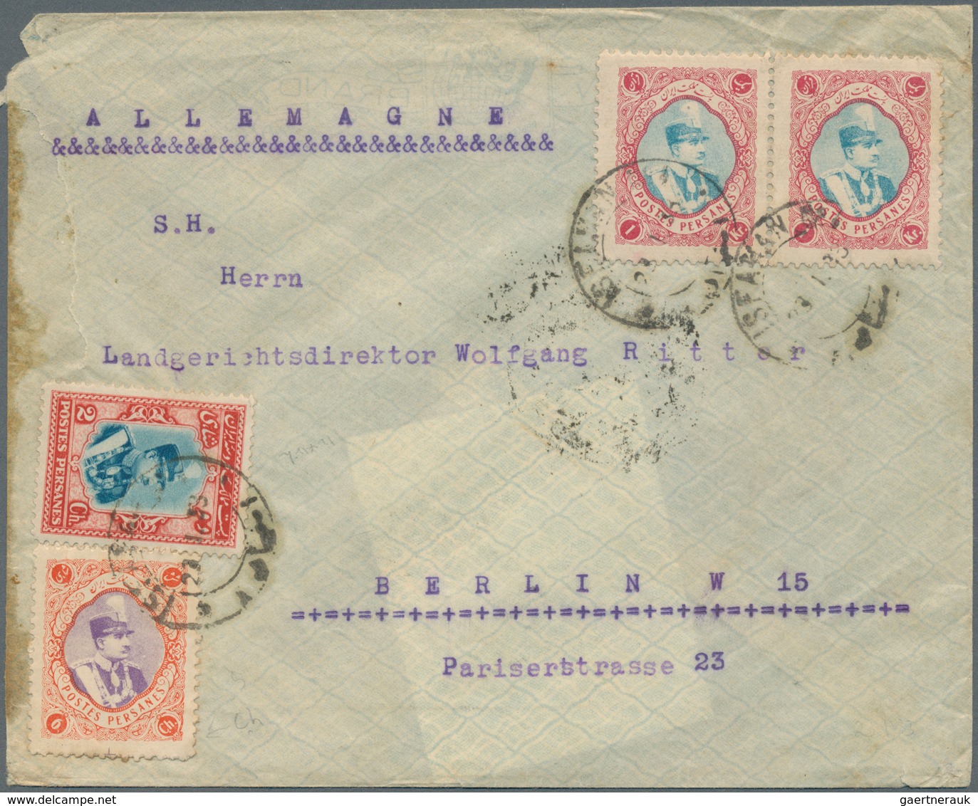 Iran: 1931/1932, Four Foreign Mail Cover Wirh Colourful Frankings With Definitves Reza Shah Pahlavi, - Iran