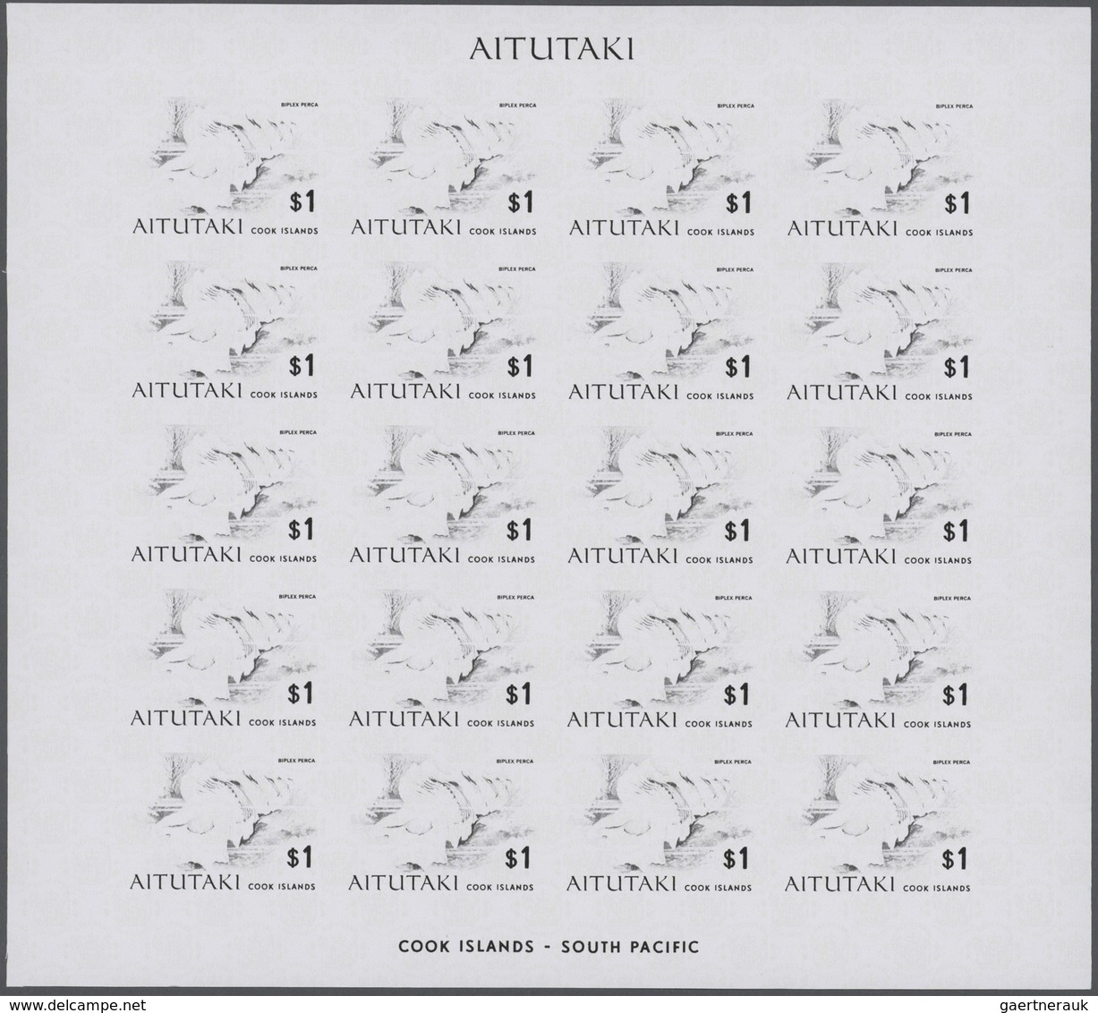 Thematik: Tiere-Meerestiere-Muscheln / animals-sea animals-shells: 1974, Aitutaki. Progressive proof