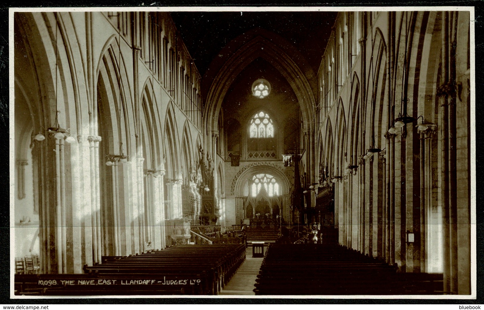 Ref 1267 - Judges Real Photo Postcard - The Nave East Llandaff Cathedral - Glamorgan Wales - Glamorgan