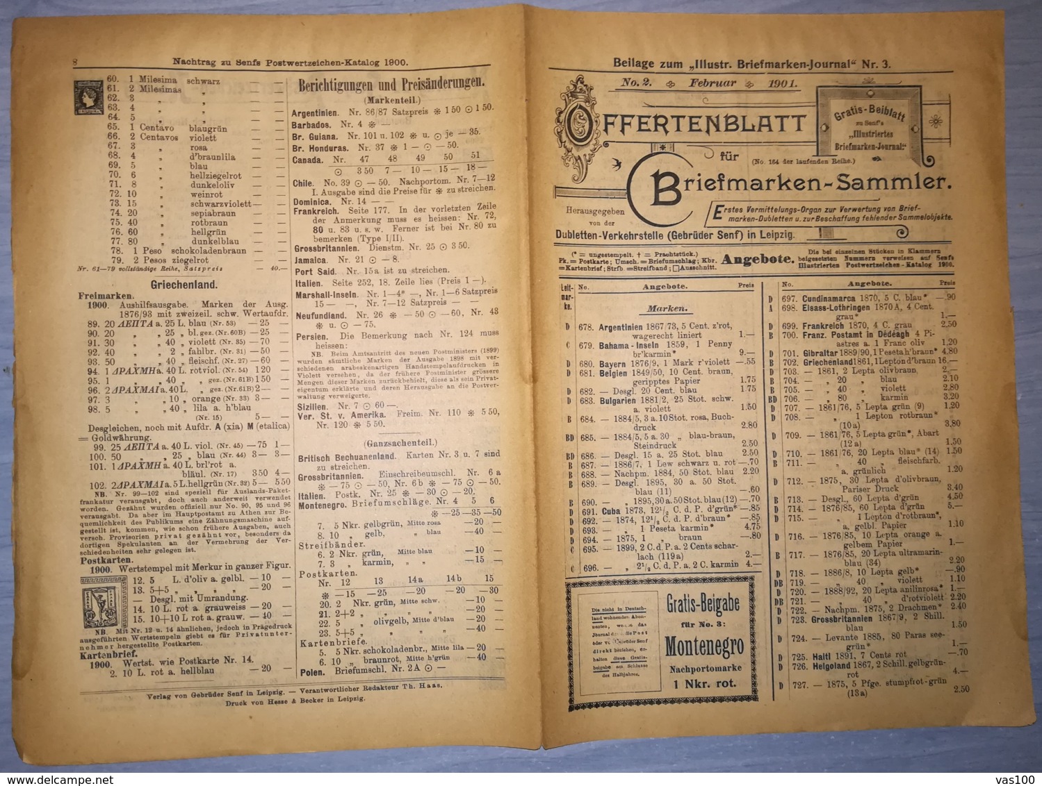 ILLUSTRATED STAMP JOURNAL-ILLUSTRIERTES BRIEFMARKEN JOURNAL MAGAZINE PRICE LIST, LEIPZIG, NR 3, 1901, GERMANY - Duits (tot 1940)