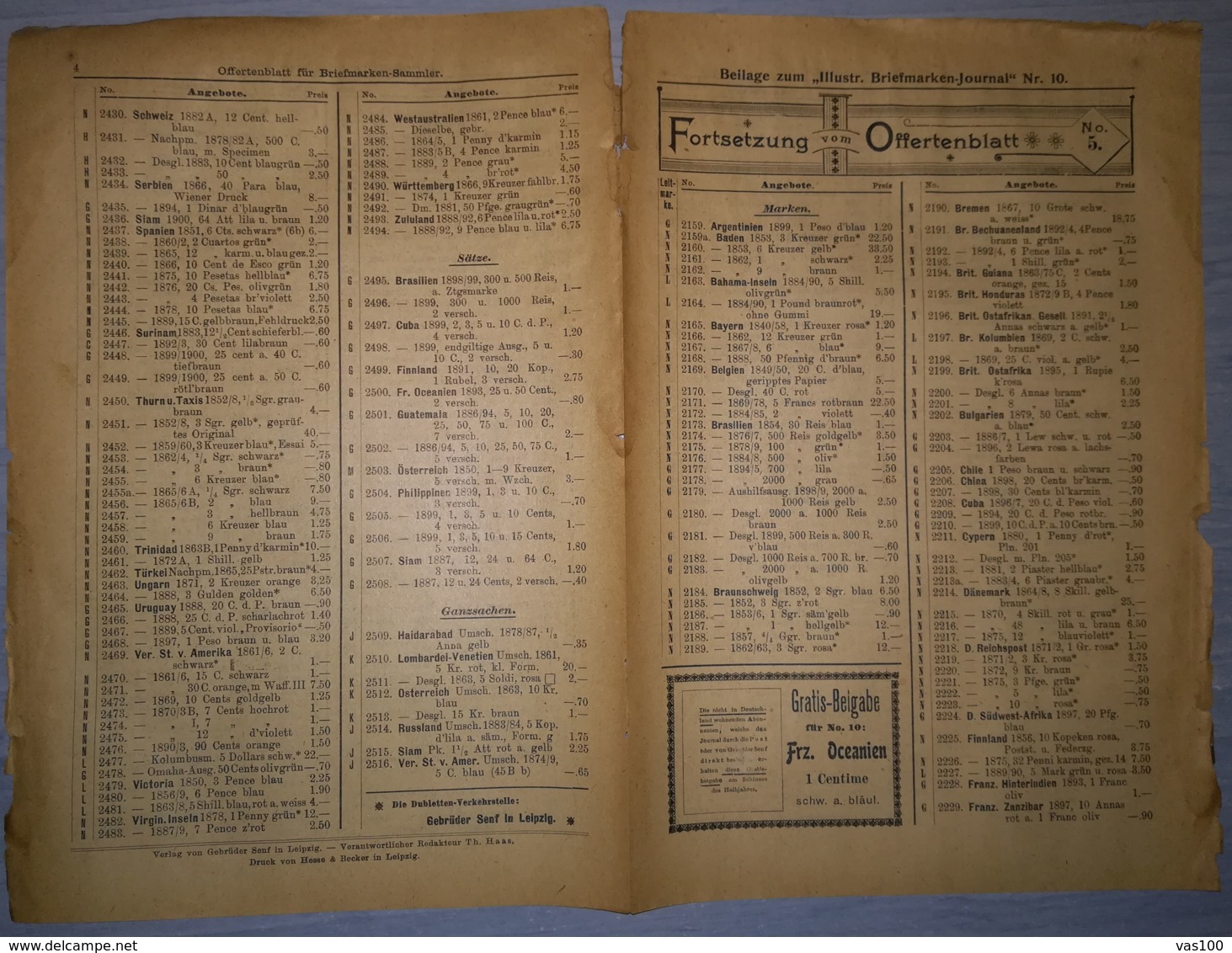 ILLUSTRATED STAMP JOURNAL-ILLUSTRIERTES BRIEFMARKEN JOURNAL MAGAZINE PRICE LIST, LEIPZIG, NR 10, 1901, GERMANY - Deutsch (bis 1940)