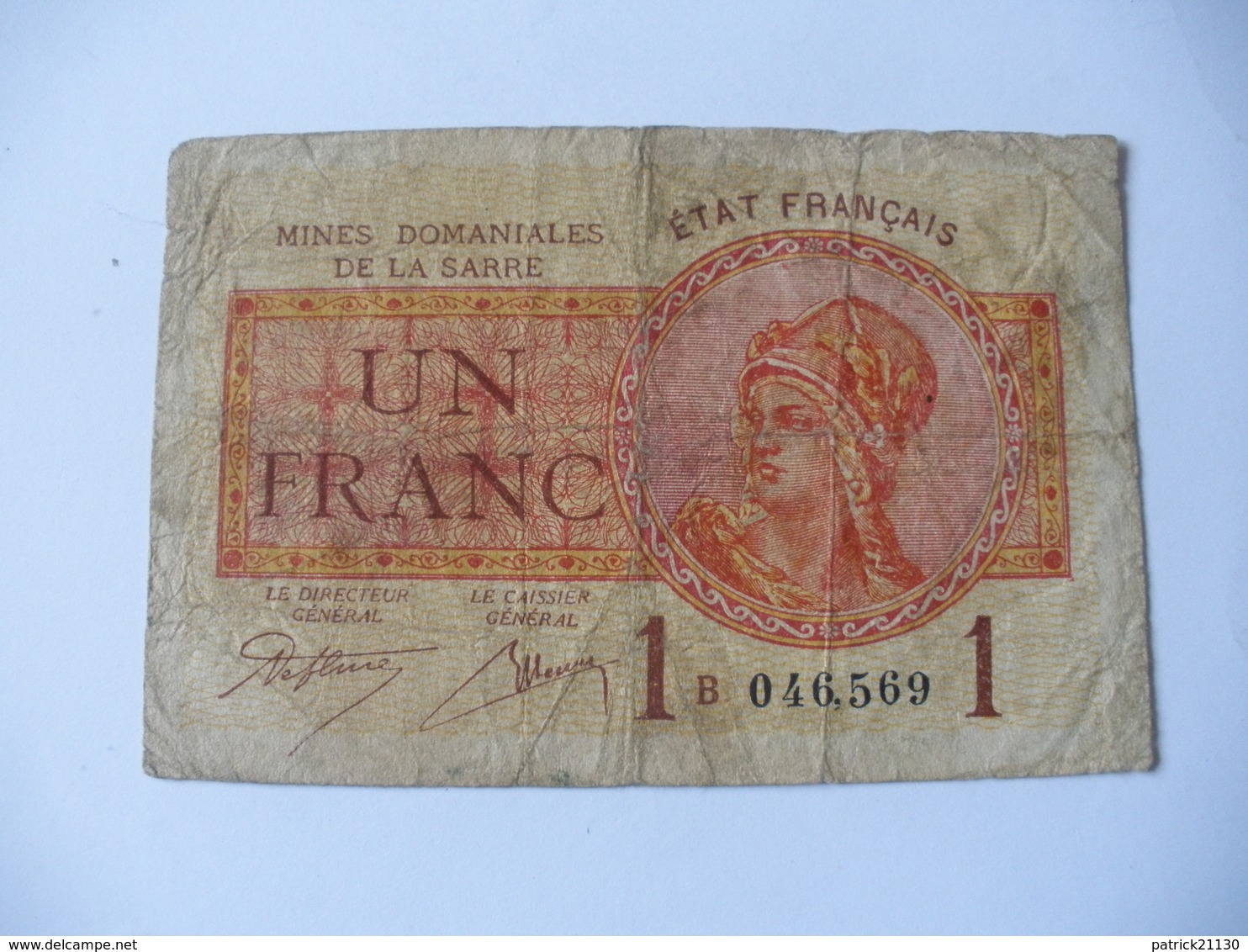 1 F MINES DOMANIALES DE LA  SARRE TYPE 1920 SERIE B - Other & Unclassified