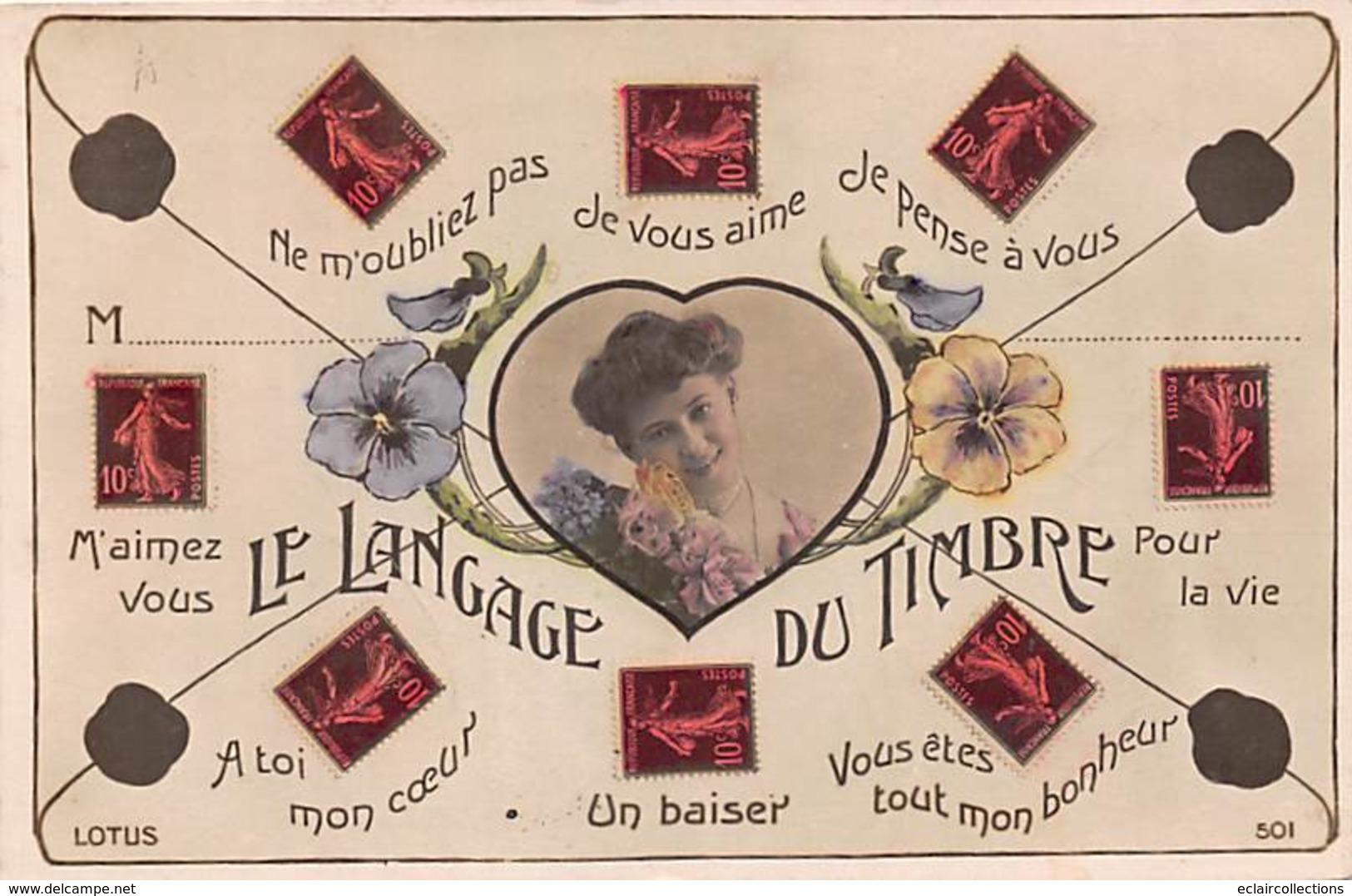 Thème  Représentation De Timbres:     Langage. Ne M'oubliez Pas    (voir Scan) - Stamps (pictures)