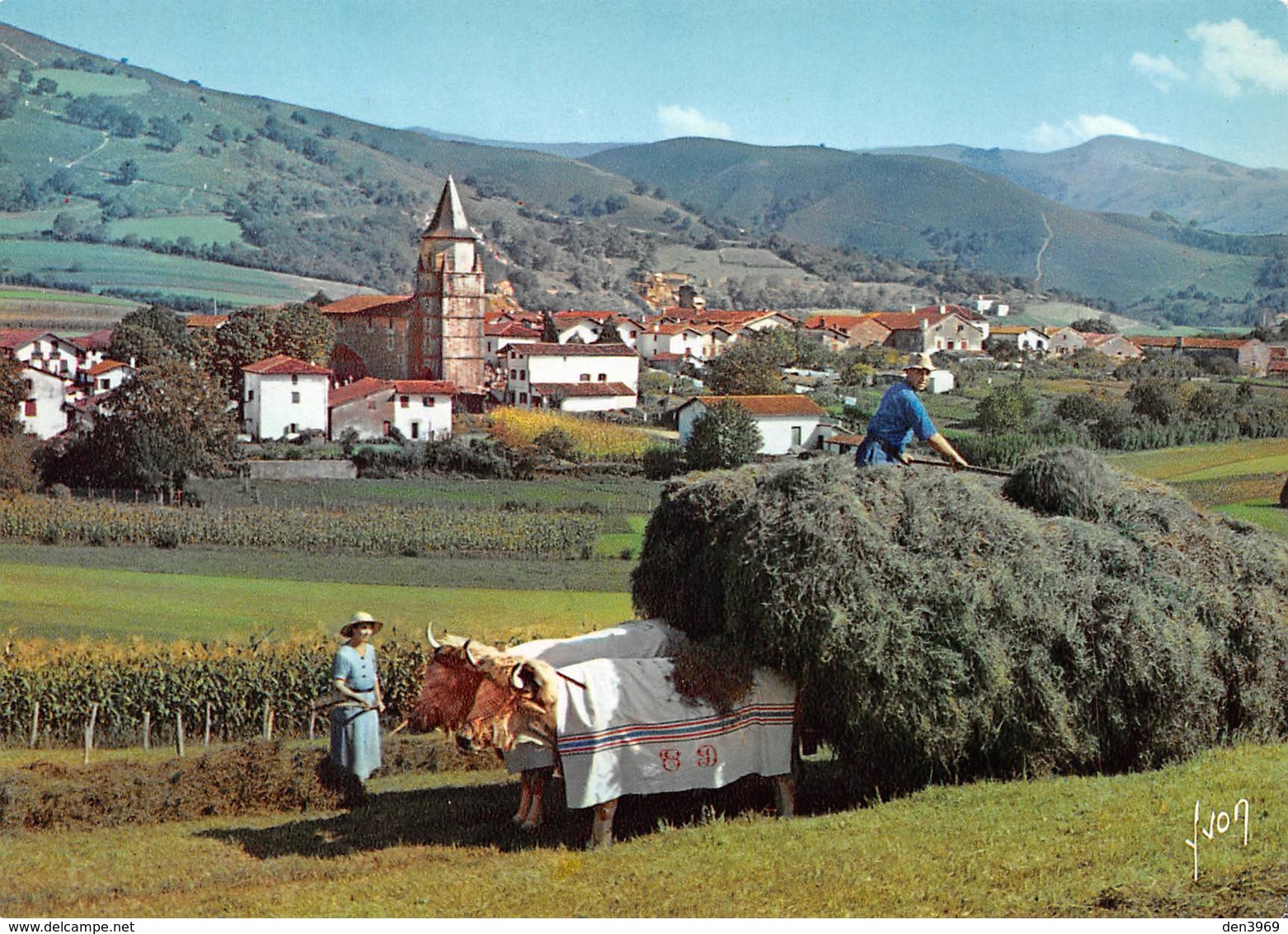 Aïnhoa - Village Type Du Pays Basque - Fenaison - Attelage De Boeufs - Editions Yvon - Ainhoa