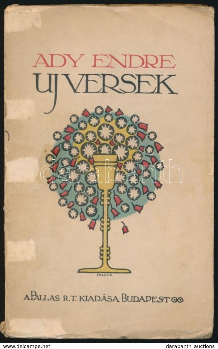 Ady Endre: Új Versek. Bp., 1919, Pallas Irodalmi és Nyomdai Rt. Ötödik Kiadás. Kiadói Papírkötés, Kopott Gerinccel, Folt - Zonder Classificatie