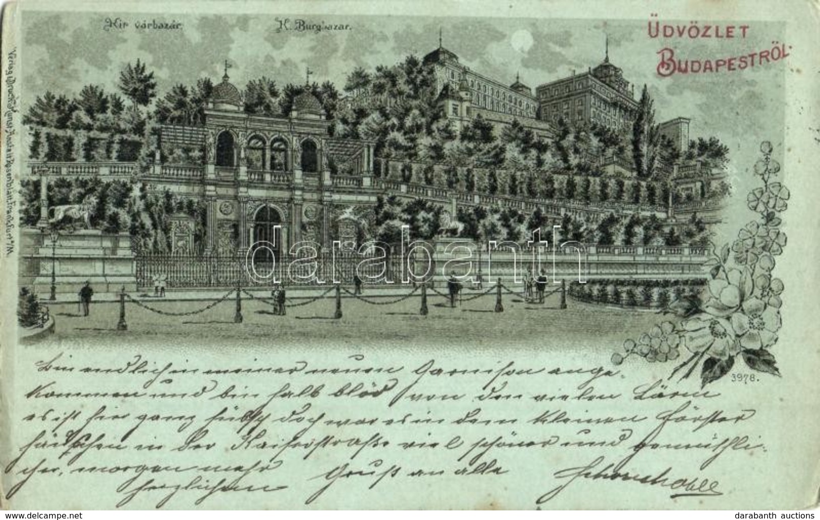 T2 1899 Budapest I. Királyi Várbazár, Kunstanstalt Rosenblatt Litho - Zonder Classificatie