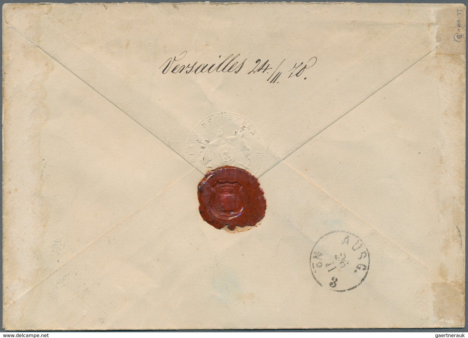 Frankreich: 1870-71 FRANCO-PRUSSIAN WAR, UNRECORDED TELEGRAPH ENVELOPE OF THE FRENCH EMPRESS (Eugeni - Lettres & Documents