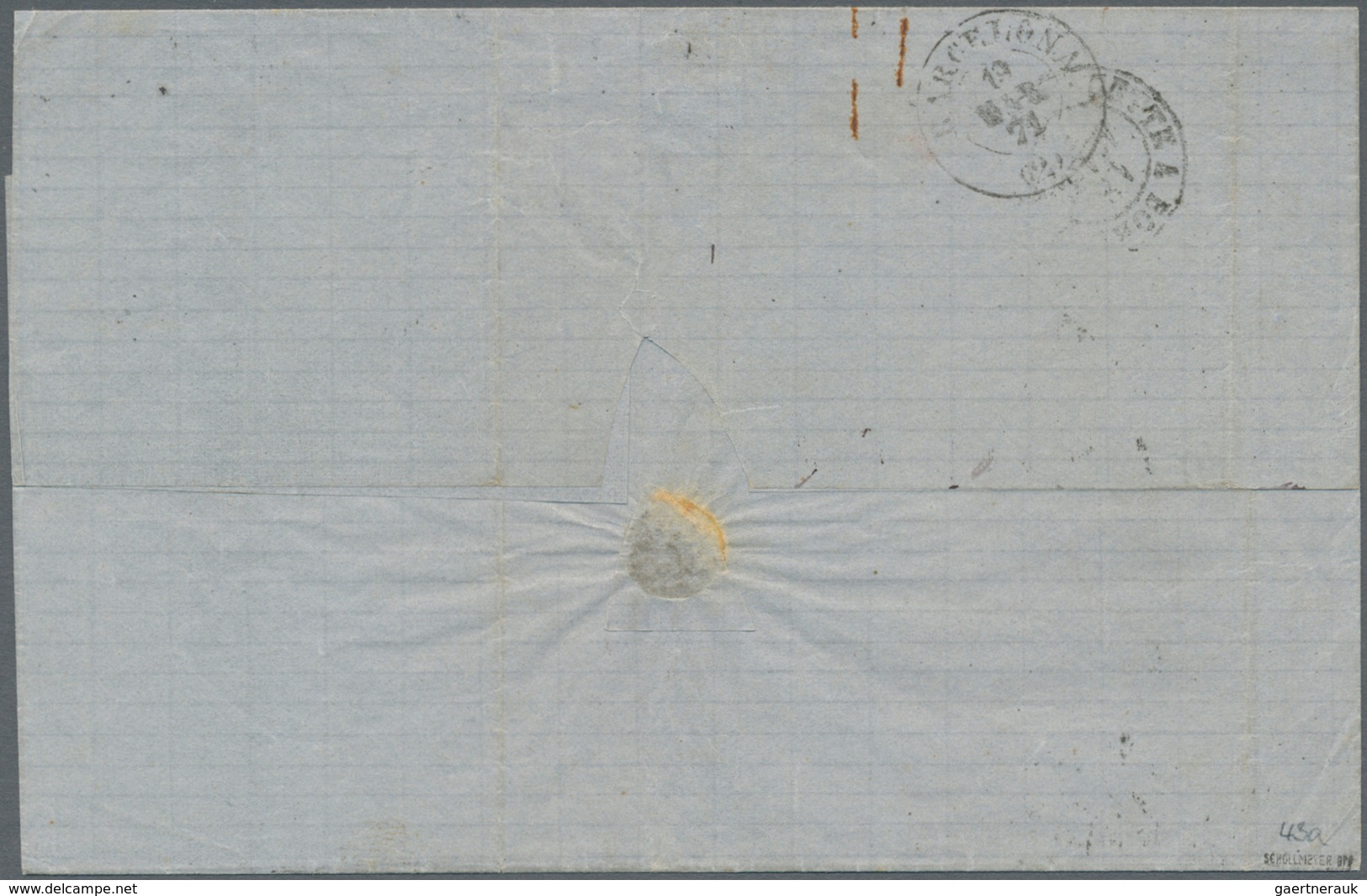 Frankreich: 1870/1871: 40 C Orange Bordeaux Emission, Single Franking Tied By Dotted Numeral 2240on - Lettres & Documents