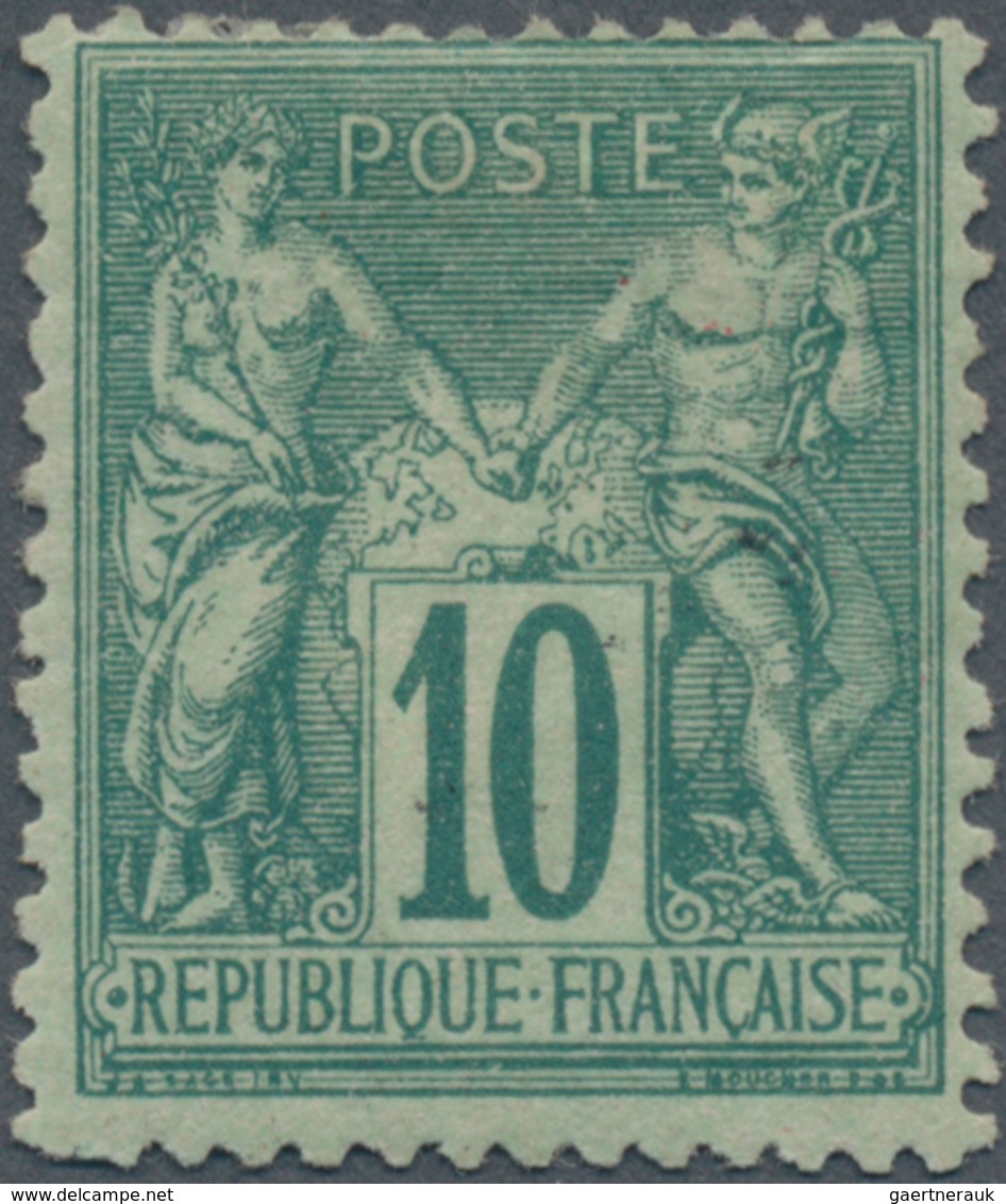 Frankreich: 1876, Allegory 260 C. Green, Type II, Signed Brun (Yv. 76, € 1.400,-). - Lettres & Documents