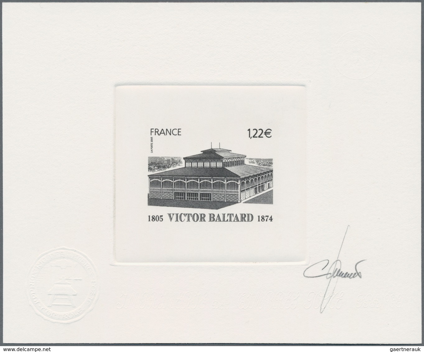 Frankreich: 2005, 200th Birthday Of Victor Baltard, Two Artists Proofs (in Black), Sigend By The Art - Lettres & Documents
