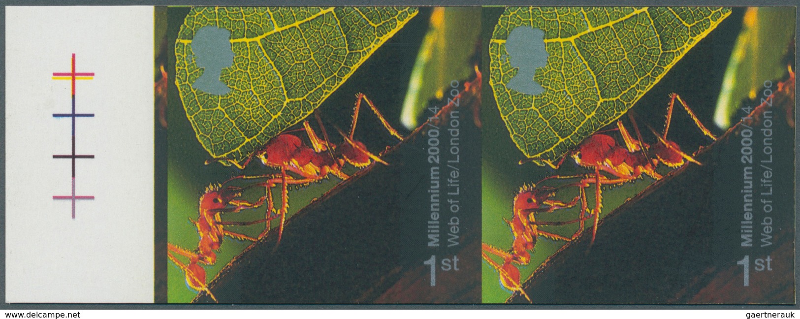 Großbritannien: 2000, 1st South American Leafcutter Ants, Imperforated Horizontal Pair With Left Mar - Autres & Non Classés