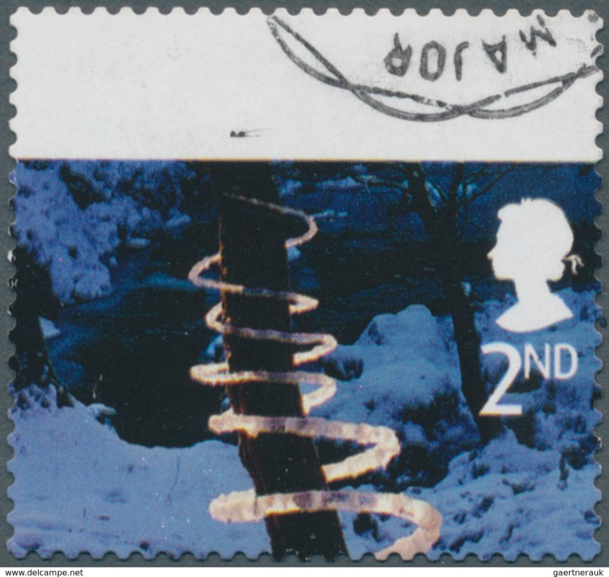 Großbritannien: 2003, 2nd Christmas (Ice Spiral), Misperforated Copy, Therefore 8 Mm White Band In U - Autres & Non Classés