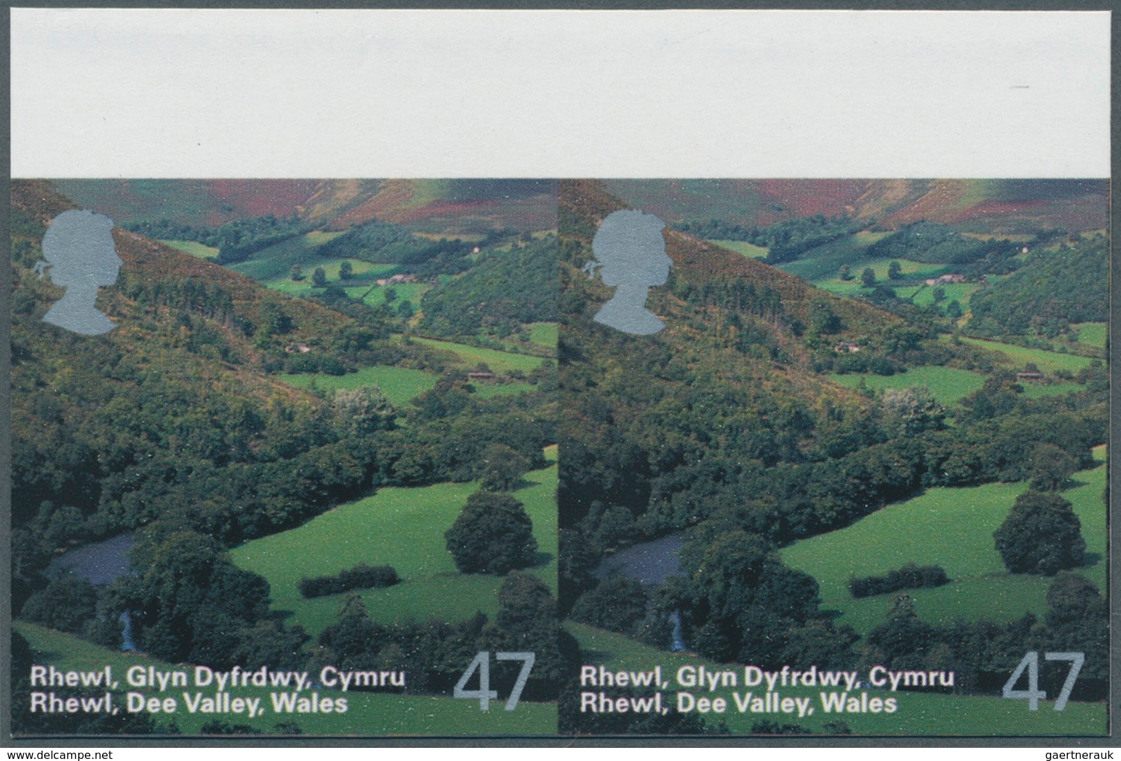 Großbritannien: 2004, 47 P. Wales (Rhewl, Dee Valley), Imperforated Horizontal Pair With Upper Margi - Autres & Non Classés