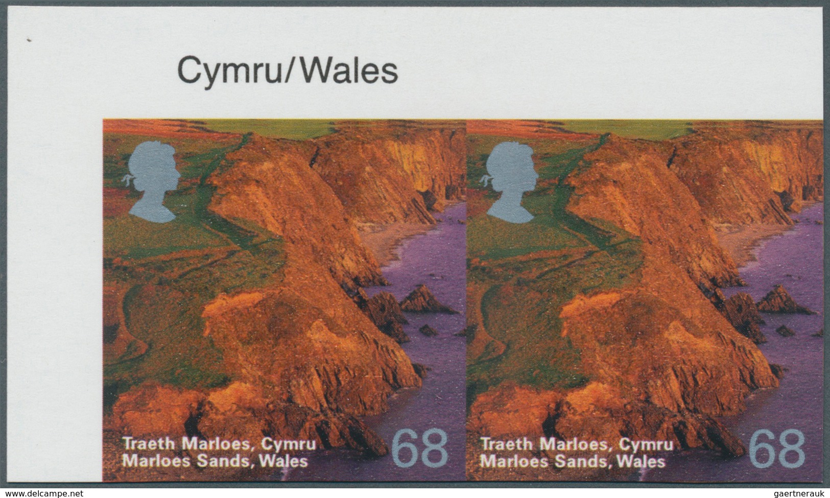 Großbritannien: 2004, 68 P. Wales (Marloes Sands), Imperforated Horizontal Pair From The Upper Left - Autres & Non Classés