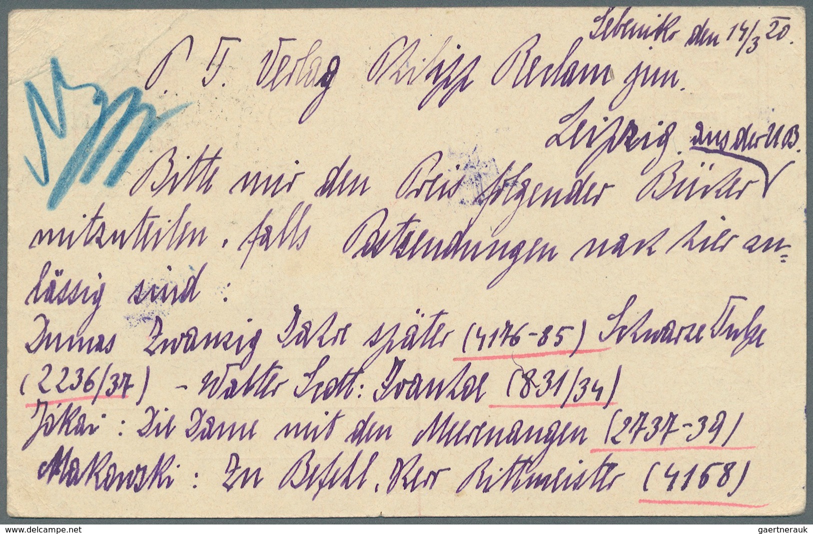 Italien - Ganzsachen: 1919, 14.3., Postal Stationery With Advertising "Pneumatici Michelin" And Over - Ganzsachen