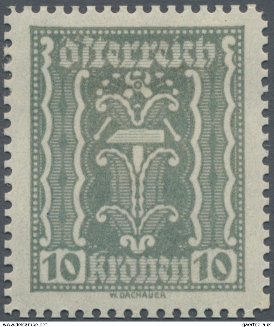 Österreich: 1922. Freimarken Landwirtschaft, Gewerbe, Industrie. 4 Werte zu 10 Kronen, 3 Werte zu 50