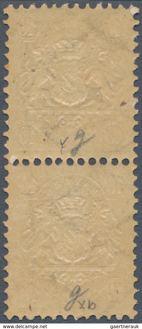 Bayern - Marken Und Briefe: 1873, TYPENPAAR 10 Kr. Dunkelgelb, Leuchtend Farbfrisches Senkrechtes Pa - Autres & Non Classés