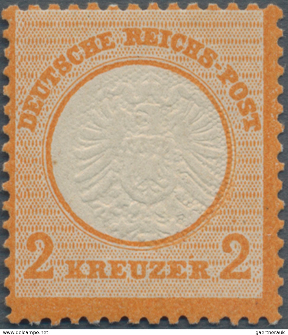 Deutsches Reich - Brustschild: 1872, 2 Kr. Orange, Großer Schild. Die Ungebrauchte Marke Mit Origina - Neufs