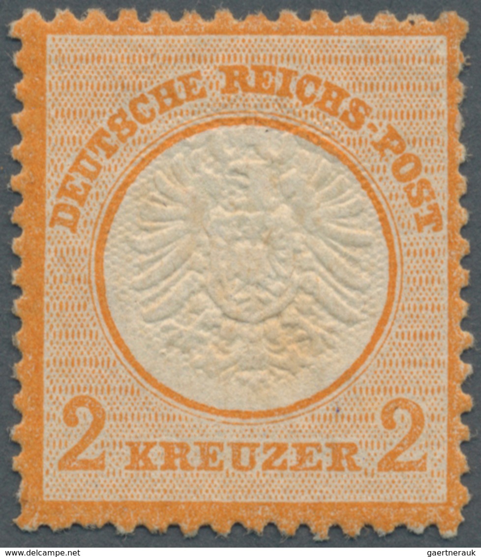 Deutsches Reich - Brustschild: 1872, Großer Schild 2 Kreuzer Gelblichorange, Ungebraucht Mit Origina - Neufs