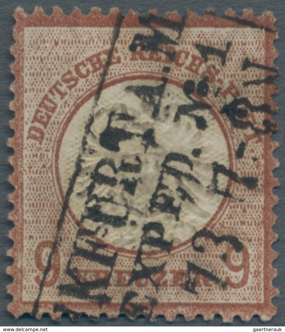 Deutsches Reich - Brustschild: 1872, 9 Kr. Lilabraun, Großer Schild Mit Dreizeiligem Rahmenstempel " - Neufs