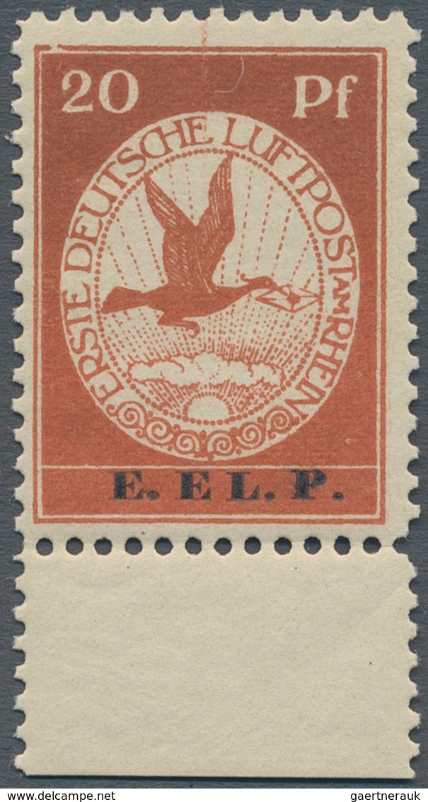 Deutsches Reich - Germania: 1912, 20 Pfg. Flugpost Rhein-Main Vom UR Mit Aufdruck "E.EL.P." Und PLAT - Neufs