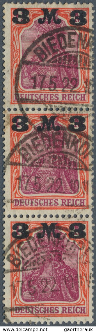 Deutsches Reich - Inflation: 1921, 3 M Auf 1¼ M Germania, Orangerot Bis Dkl'rosa / Dunkelkarminlila - Lettres & Documents