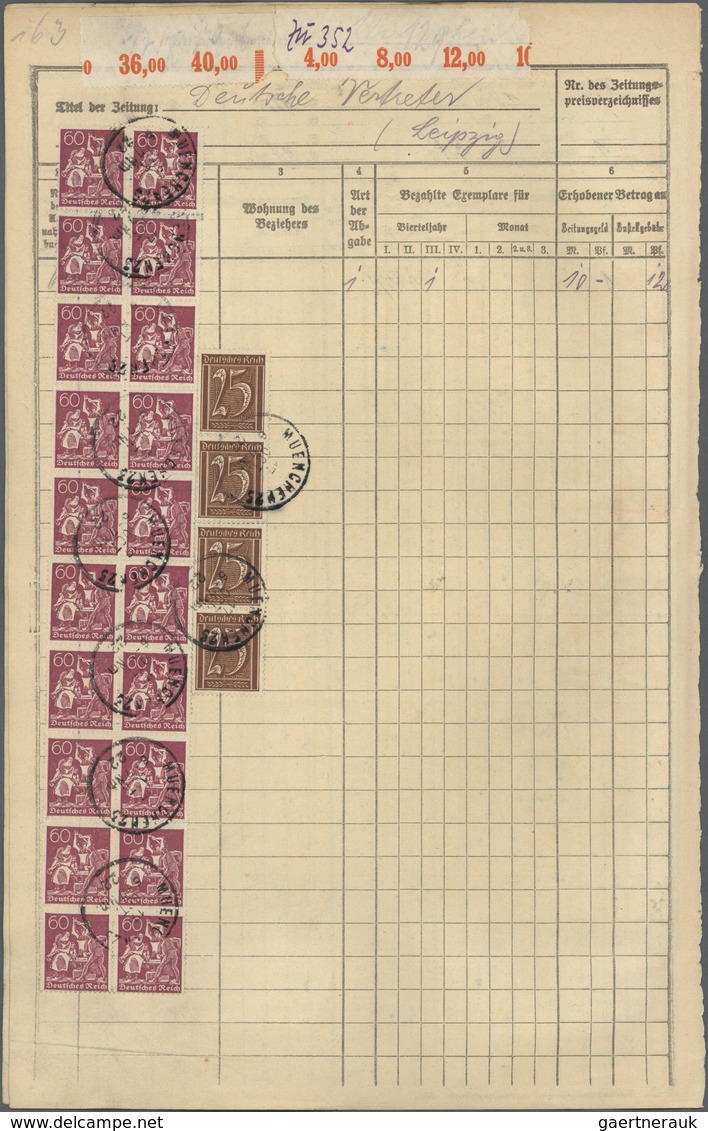 Deutsches Reich - Inflation: 1921/1922, 40 Pf rotorange Ziffer, 535 Stück, zusammen mit 4 x 25 Pf rö