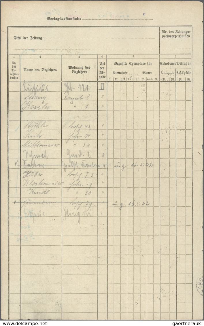 Deutsches Reich - Inflation: 1922, 6 M Schwarzkobalt Posthorn, 220 Stück (Rollenmarken) Als Reine Me - Lettres & Documents