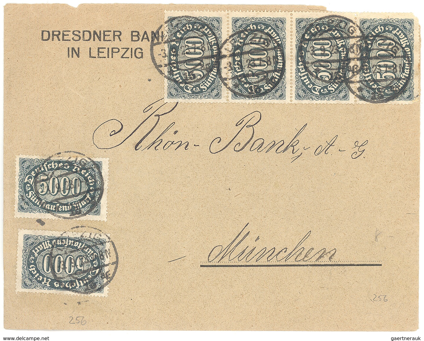 Deutsches Reich - Inflation: 5000 Mk. Schwarzgrün, 15 Stück Vorder- Und Rücks. Als Seltene Portogere - Lettres & Documents