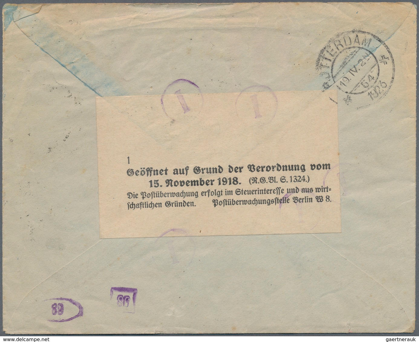 Deutsches Reich - Inflation: 1923, 20M+1000M Ruhrhilfe Als UR-Stück Mit Aufdruck-HAN H 8615.22 Mit B - Lettres & Documents