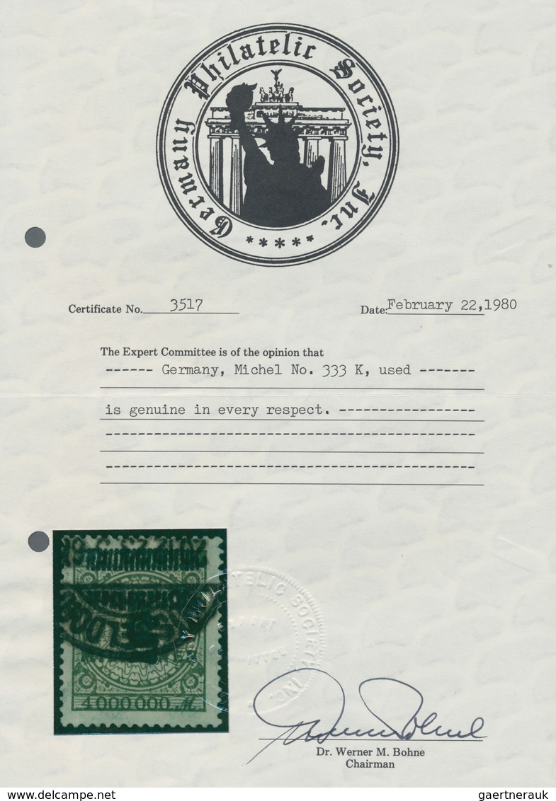 Deutsches Reich - Inflation: 1923, 5 Mrd. Auf 4 Mio. Grünlicholiv Mit KOPFSTEHEDEM Aufdruck Lokaldru - Covers & Documents